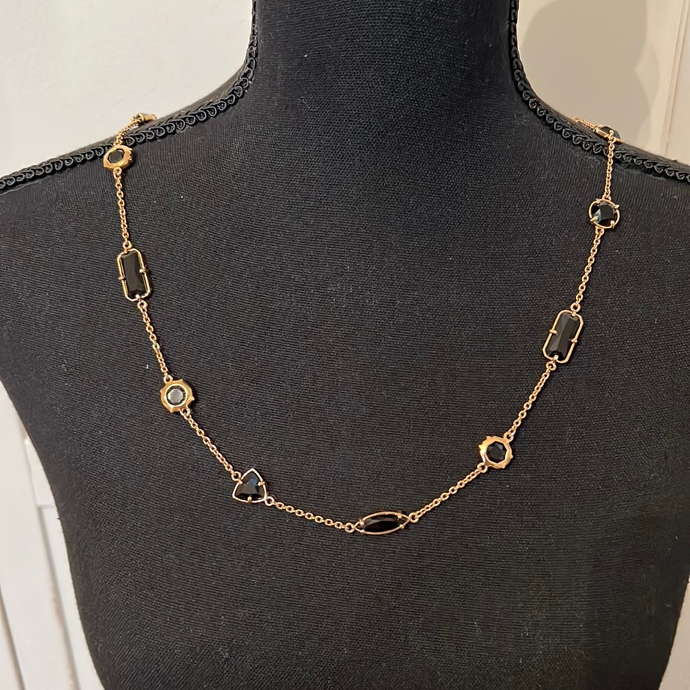 Kate Spade necklace gold hardware with black stones